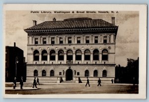 1921 Public Library Washington & Broad Streets Newark NJ RPPC Photo Postcard