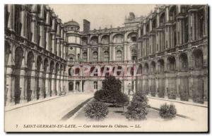 Old Postcard Saint Germain en Laye inside the Chateau Court