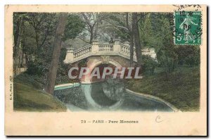 Old Postcard Paris Parc Monceau