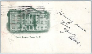 c1900s UDB Troy, N.Y. Court House City Hall Courthouse Litho Photo Postcard A198
