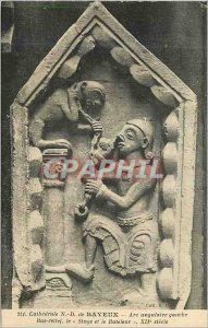 Postcard Old Cathedral Bayeux N D Arc Angle Left Bas Relief Monkey and the ju...