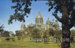 Des Moines, Iowa, IA State Capital USA 1957 close to perfect, postal used 1957
