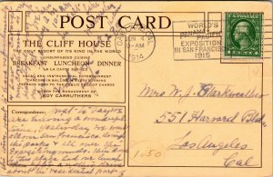 Vtg 1910s The Cliff House San Francisco California CA Postcard