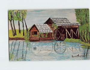 M-126301 River Mill Trees Painting By Nyla Thompson