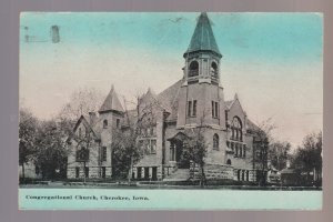 Cherokee IOWA 1922 CONGREGATIONAL CHURCH Street Scene IA