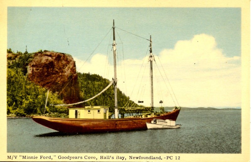 Canada - New Foundland, Hall's Bay. M/V Minnie Ford in Goodyears Cove