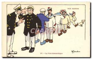 Our Marins- The Way hierarchical-dog-Postcard Old Illustrator Gervese