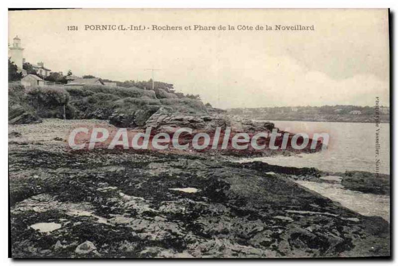 Postcard Ancient Pornic L Inf Rocks Lighthouse Cote of Noveillard