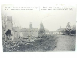 Battle of the Marne Entrance to Vauclerc 12th Sept 1914 WW1 Military Postcard