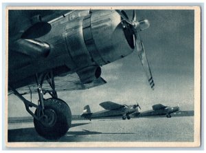 Czechoslovakia Postcard Praga E 114 Aircraft Propeller View c1930's Vintage