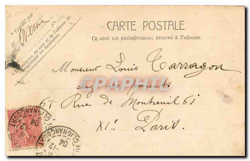 Old Postcard Paris Monument to Pere Lachaise Dead