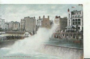 Sussex Postcard - The Sea Wall From West Pier - Brighton - Posted 1909 - TZ11025