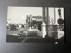 Mint Singapore Postcard  RPPC Statue of Sir Stamford Raffles