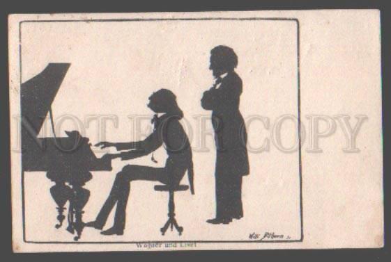 105532 LISZT & WAGNER Composer by Willi Bithorn Old SILHOUETTE