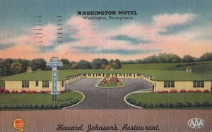 Postcard Washington Motel Howard Johnson's Restaurant Washington PA