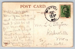 Lady Standing Over Man Laying Down Vintage Posted 1912 Postcard