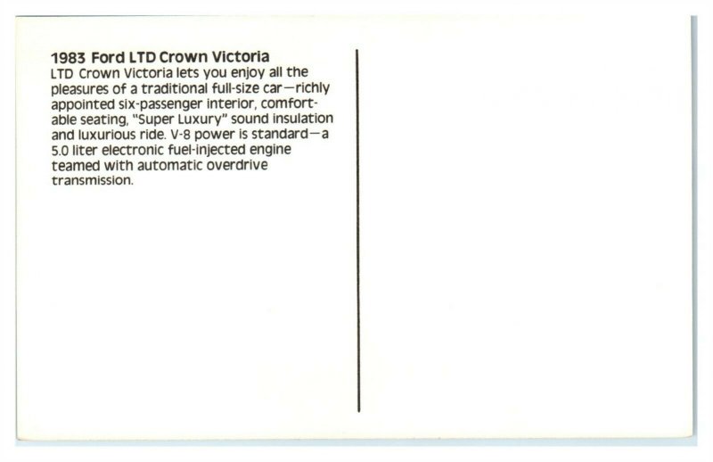 1983 Ford LTD Crown Victoria Postcard *6V14