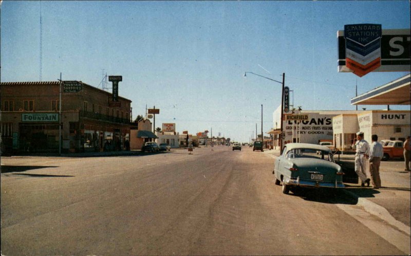 Gila Bend Arizona AZ Standard Gas Station Classic 1950s Cars Vintage Postcard