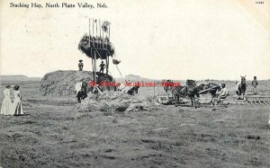 NE, North Platte Valley, Nebraska, Stacking Hay, Farming, Attebery Bros No A3886