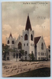 1923 Joplin Missouri MO Vintage Postcard First Methodist Episcopal Church Chapel