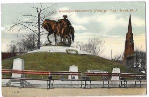 Washington Monument  in Washington Park Newark New Jersey Mailed 1913