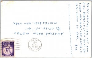 1957 QSL Radio Card Code W1BRR Avon Maine Amateur Radio Station Posted Postcard