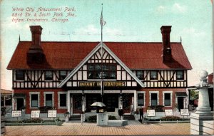Postcard Illinois Chicago White City Amusement Park Infant Incubators ~1910 V28
