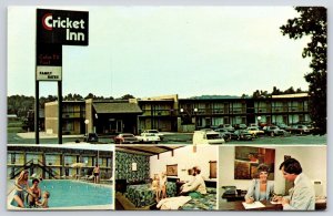 Cricket Inn Greenville South Carolina SC Swimming Pool And Modern Rooms Postcard