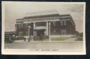 RPPC EDMONTON ALBERTA CANADA CNR RAILROAD DEPOT REAL PHOTO POSTCARD