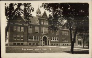 Wells MN High School c1915 Real Photo Postcard