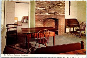Postcard - Rooms in Headquarters, Ft. McHenry National Monument - Baltimore, MD