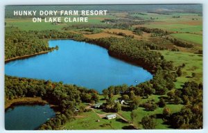 BALSAM LAKE, Wisconsin WI  Lake Claire HUNKY DORY FARM RESORT c1960s  Postcard