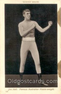 #113 Jim Hall Boxing Series writing on back some corner wear, oil stains on...