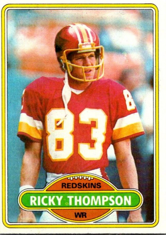1980 Topps Football Card Ricky Thompson WR Washington Redskins sun0022