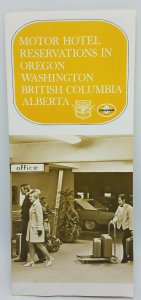 Vtg 1960s Travel Brochure Motor Hotel Reservations in OR Washington BC Alberta