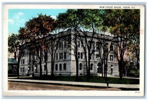 c1920s New Court Exterior Roadside House Pekin Illinois IL Unposted Postcard