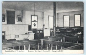 NEW HAMPTON, NH New Hampshire ~ DR DANA CHURCH  Interior  c1910s  Postcard