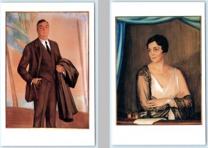 2 Postcards JOHN & MABLE RINGLING Portraits by Artist SAVELY SORINE 4x6