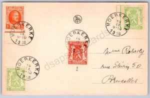 K16/ Santa Claus Christmas Postcard c1910 Belgium Stamps Philatelic 453