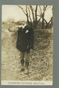 RPPC c1910 WESTON THE WALKER Edward Payson Weston CROSS COUNTRY WALKER Traveler