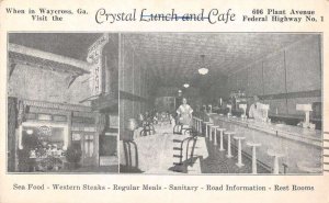 Waycross Georgia Crystal Lunch and Cafe Vintage Postcard AA49080 