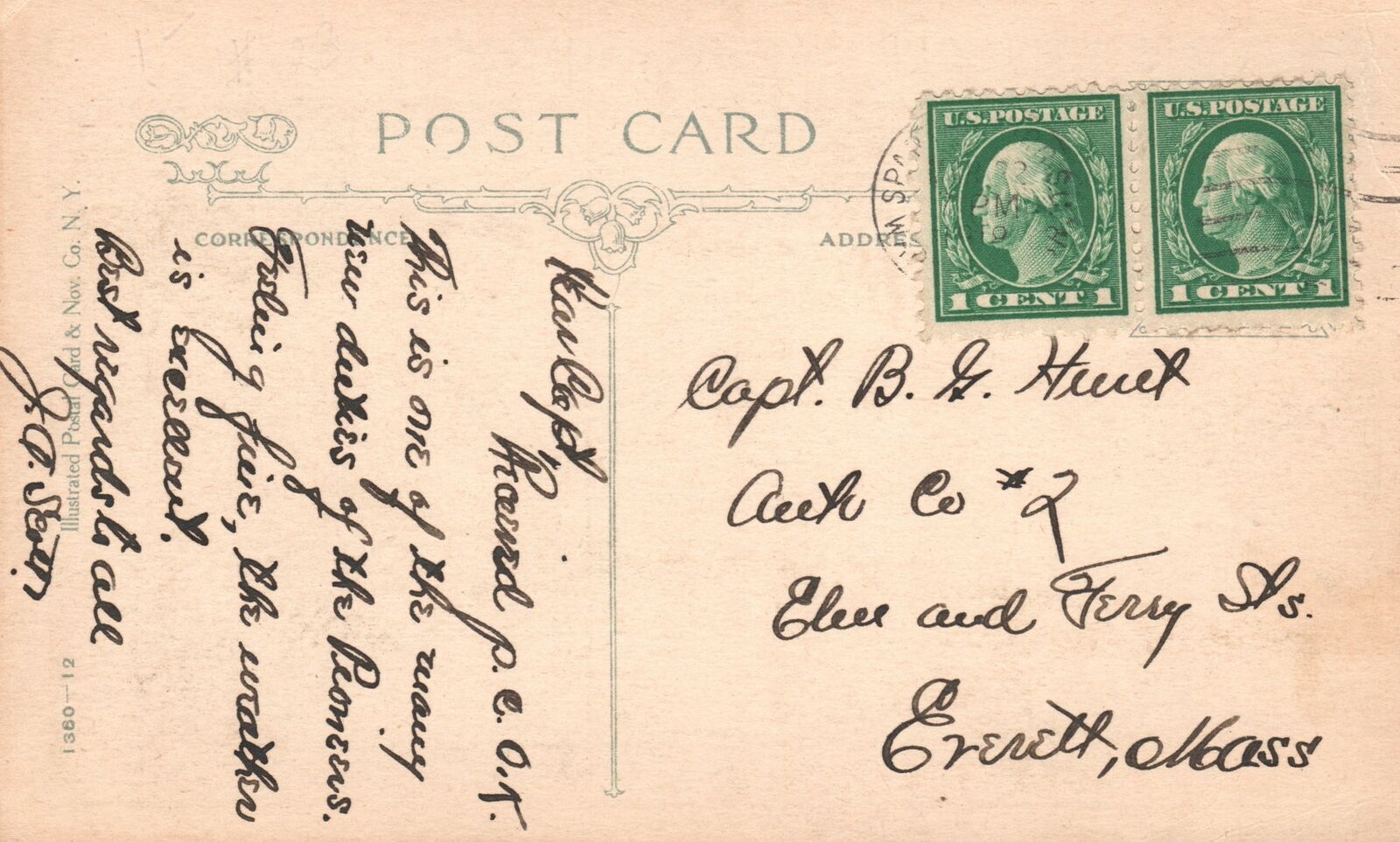 Vintage Postcard 1920's Pontoon Floating Bridge Shallowdraft Boats