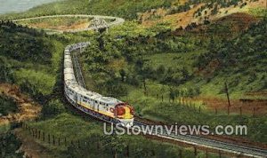 Santa Fe Streamliner Ascending in Raton Pass, New Mexico