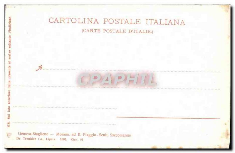 Old Postcard Genova Staglieno