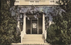 Pinehurst North Carolina NC Greetings Porch Doorway 1900s-20s Vintage Postcard