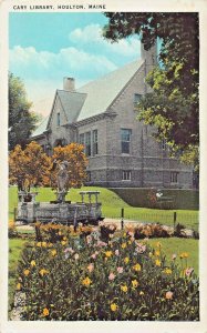 HOULTON MAINE~CARY LIBRARY~1936 POSTMARK POSTCARD