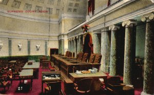 Vintage Postcard Supreme Court Room Chief Justice Chair Capitol Washington