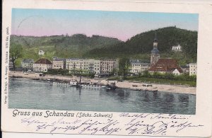 Gruss Aus Schandau, Saxony, Elbe River, Saxon Switzerland, 1905, Steam Boat