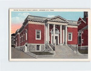 Postcard Mayne William's Public Library, Johnson City, Tennessee