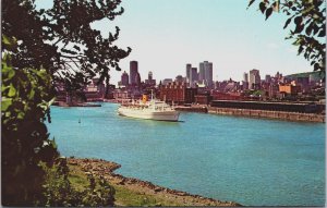 Canada Montreal Quebec View of Harbor and Skyline Postcard C110